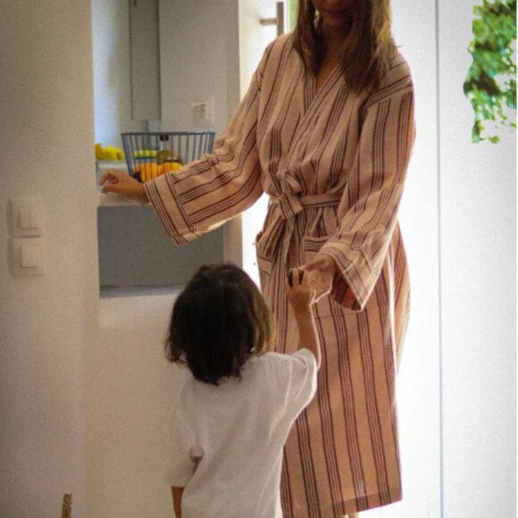 Ana Toli Co Selma Striped Robe - Small - Picture 2 of 8